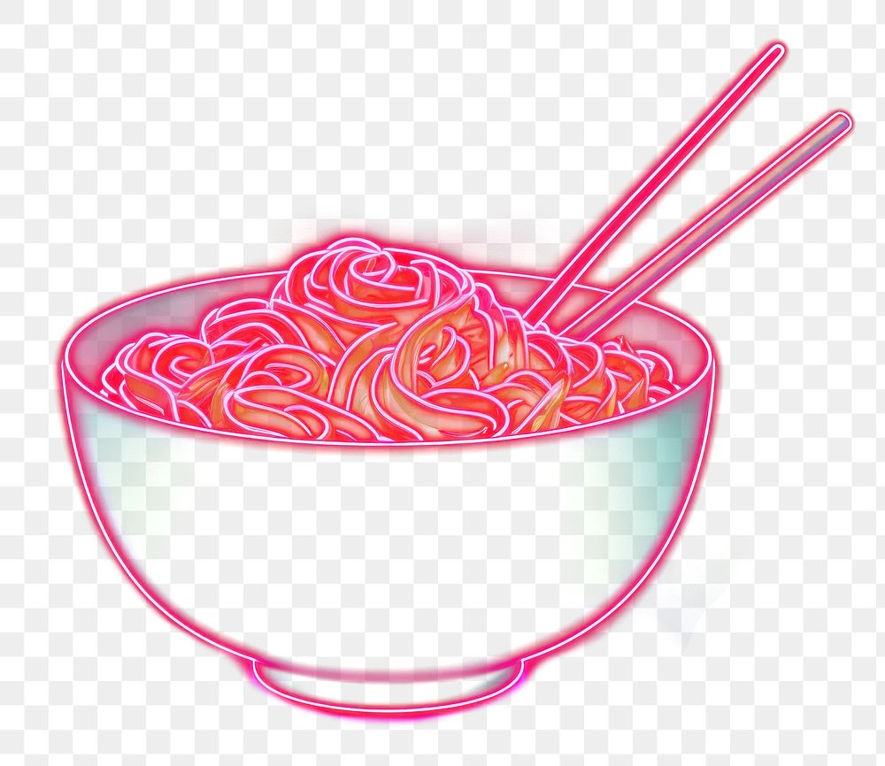 PNG Ramen light neon bowl. AI generated Image by rawpixel.