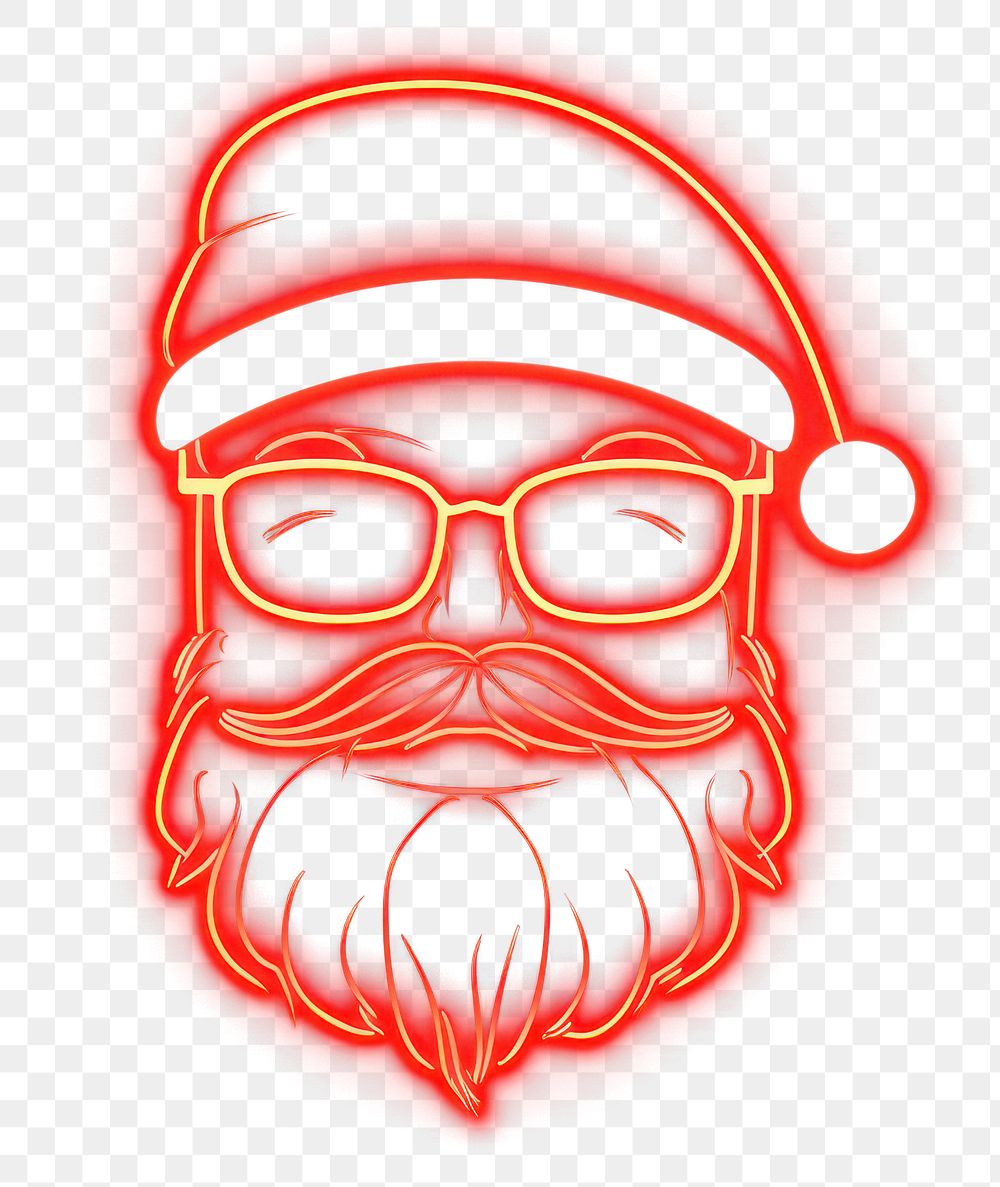 PNG Santa claus light glasses neon. AI generated Image by rawpixel.