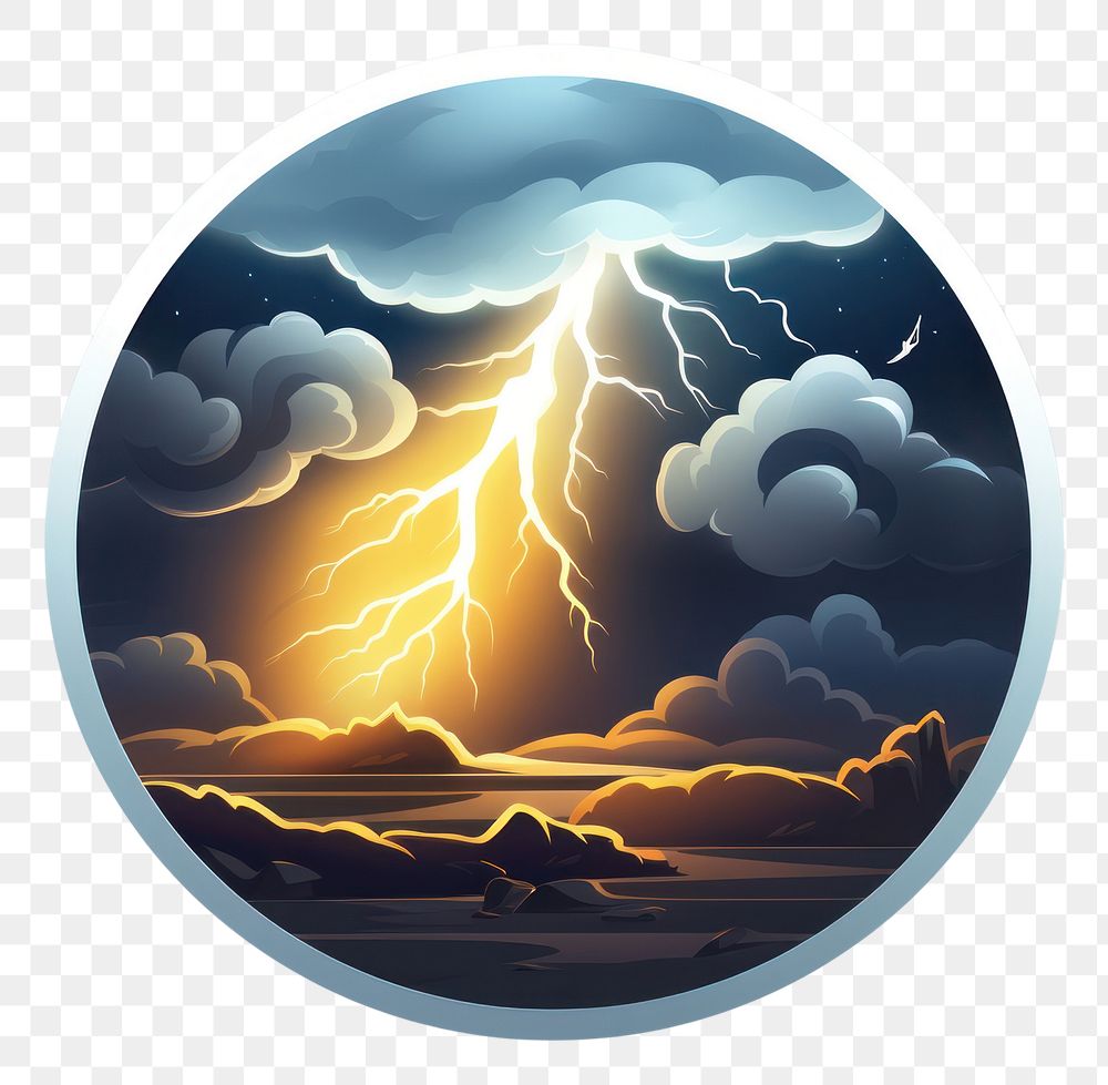 PNG Storm thunderstorm lightning nature. AI generated Image by rawpixel.