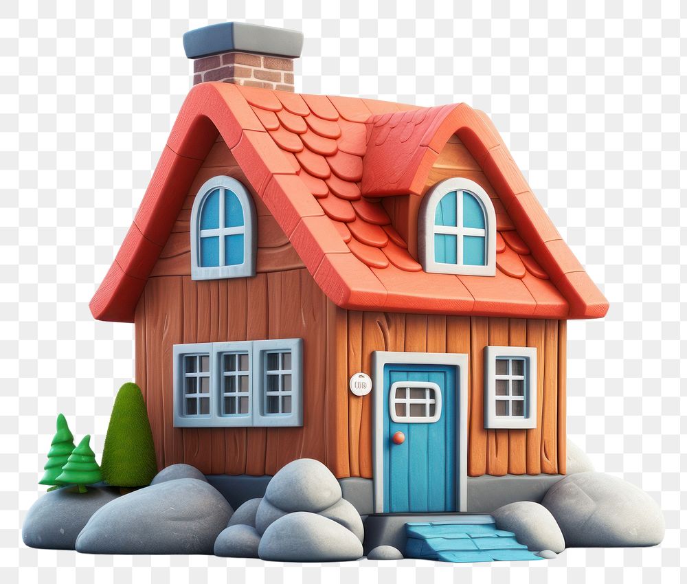 PNG  Colorful house architecture building cottage. AI generated Image by rawpixel.