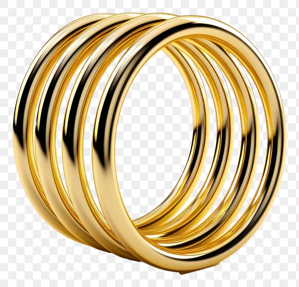 PNG Coil spring shape gold jewelry white background. AI generated Image by rawpixel.