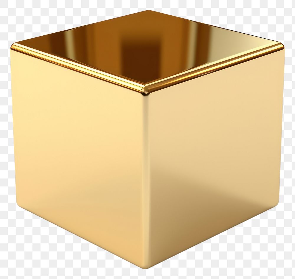 PNG Cube gold white background simplicity. AI generated Image by rawpixel.