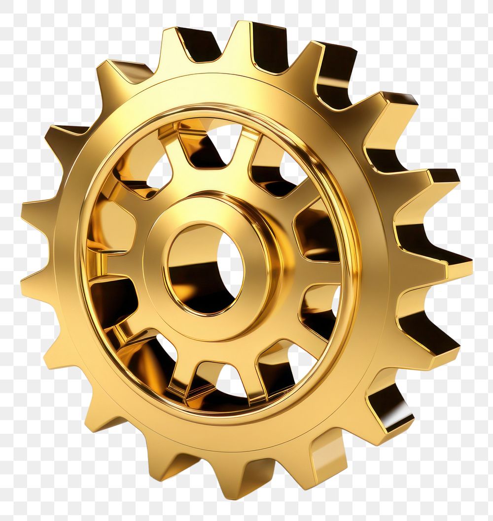 PNG Gear wheel gold white background. AI generated Image by rawpixel.
