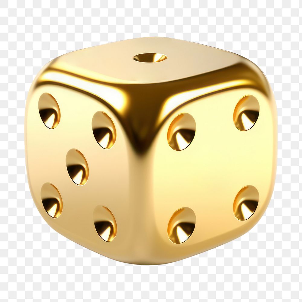 PNG Dice gold game white background. AI generated Image by rawpixel.