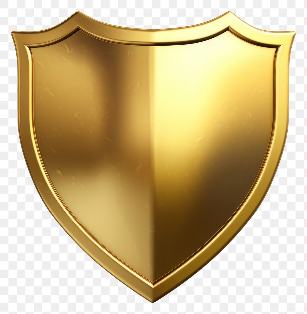 PNG Shield gold white background protection. AI generated Image by rawpixel.