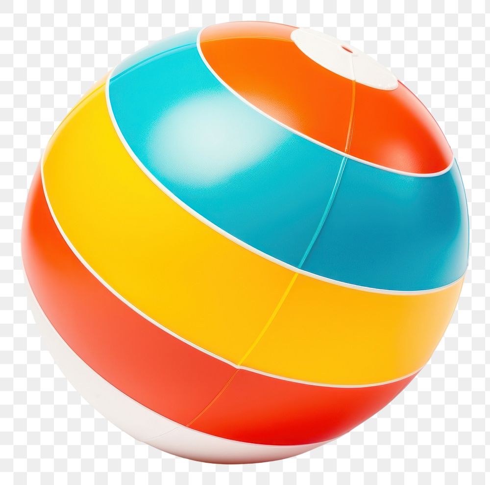 PNG  Beach ball sphere sports white background. AI generated Image by rawpixel.