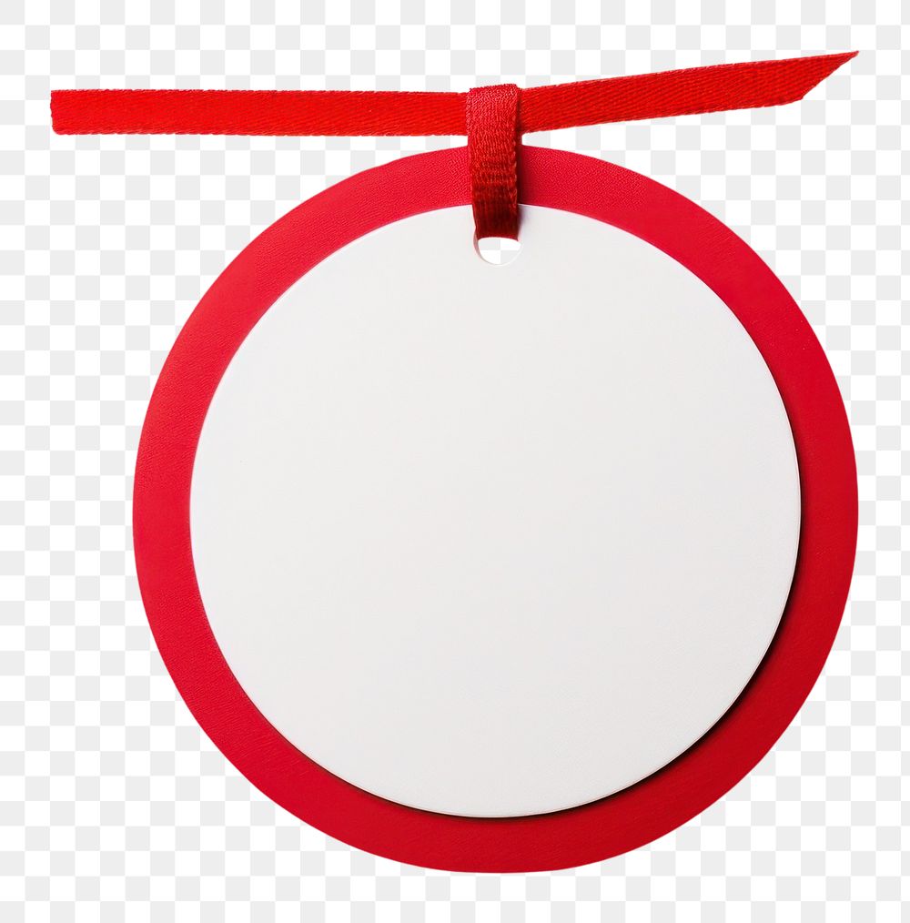 PNG Price tag paper label circle shape with ribbon red white background celebration. AI generated Image by rawpixel.