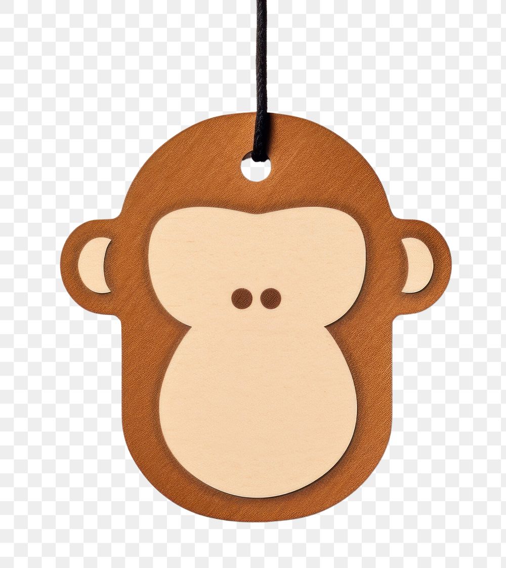PNG Price tag paper label monkey head shape anthropomorphic representation accessories. AI generated Image by rawpixel.