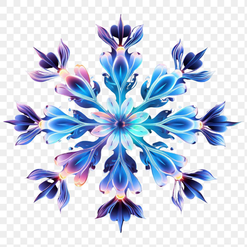 PNG Snowflake pattern neon art. AI generated Image by rawpixel.