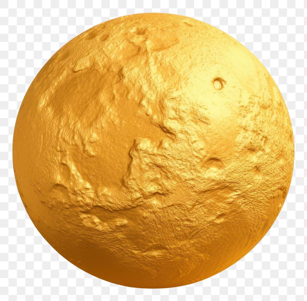 PNG  Moon gold sphere planet. AI generated Image by rawpixel.