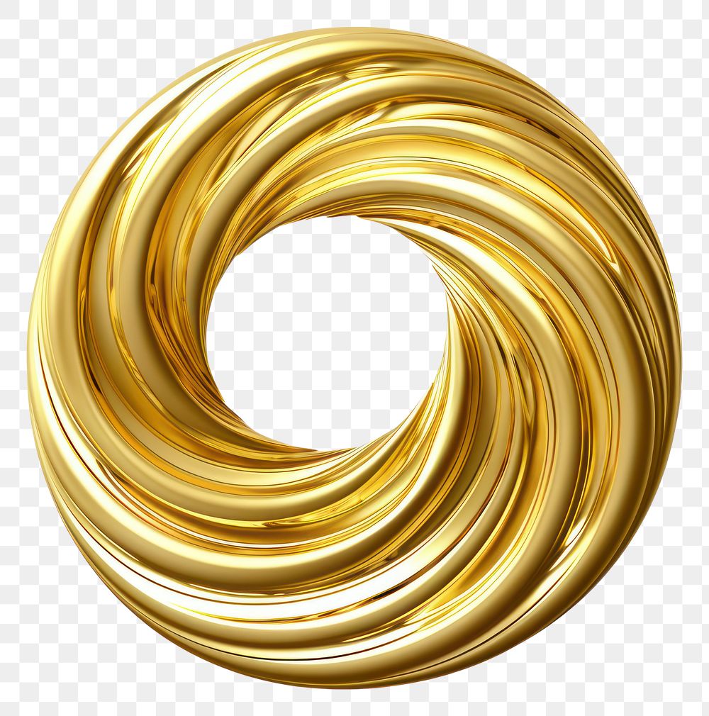 PNG  Spiral wire gold jewelry white background. AI generated Image by rawpixel.
