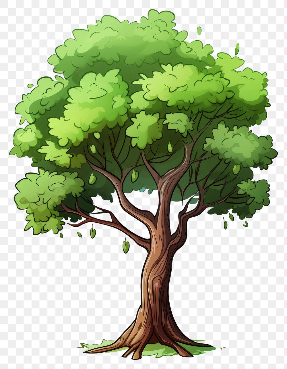PNG Tree cartoon plant white background. AI generated Image by rawpixel.