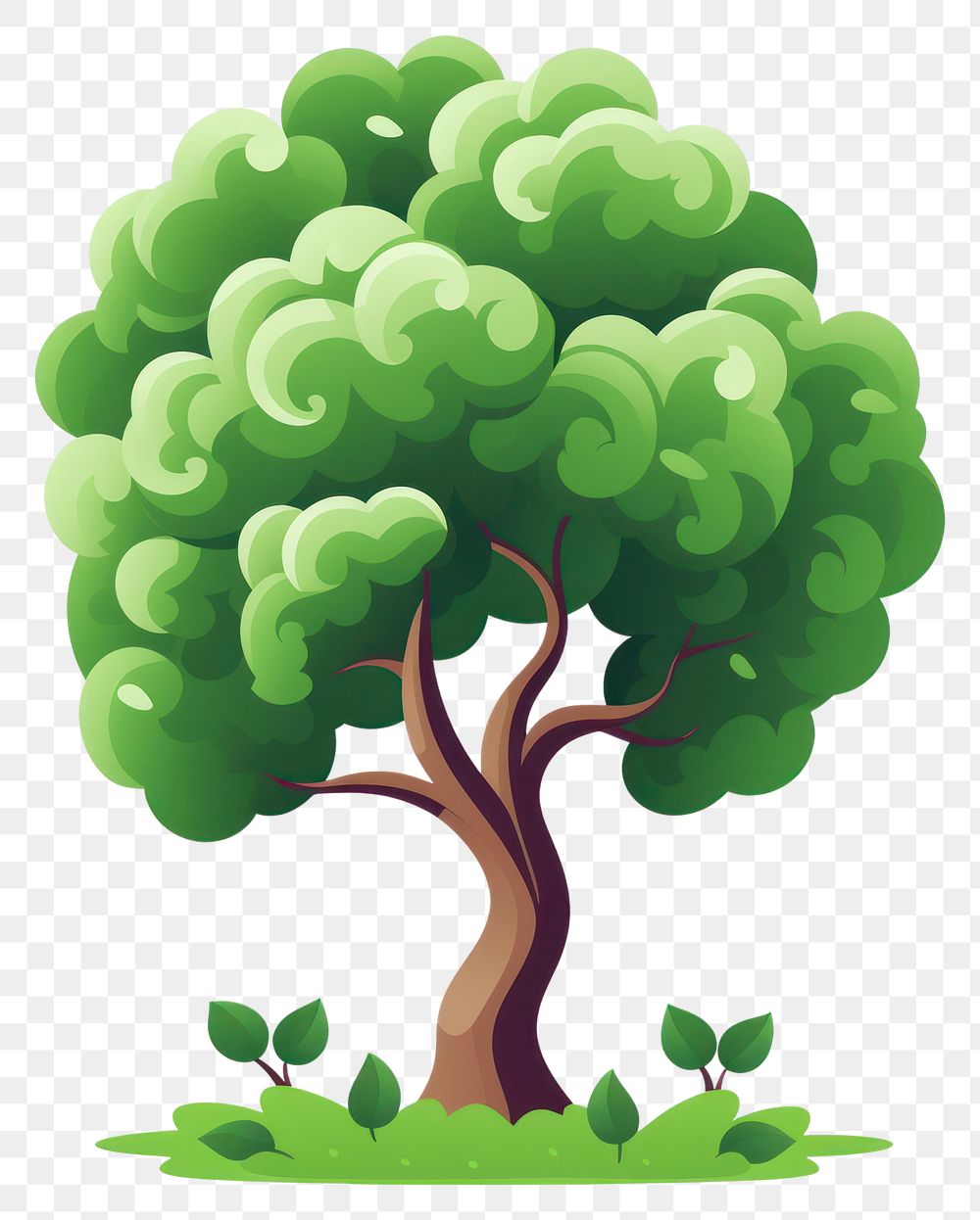 PNG A tree cartoon plant green. AI generated Image by rawpixel.