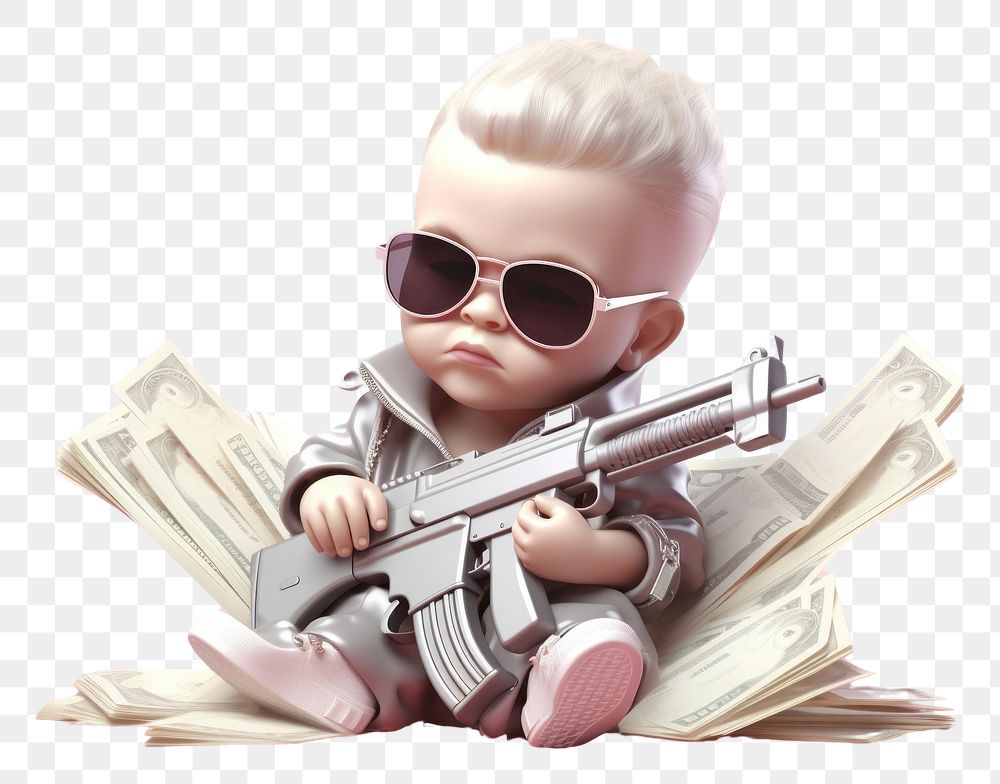 PNG Cherub baby angel glasses toy gun. AI generated Image by rawpixel.