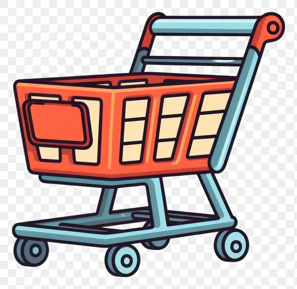 PNG An empty shopping cart cartoon consumerism supermarket. AI generated Image by rawpixel.