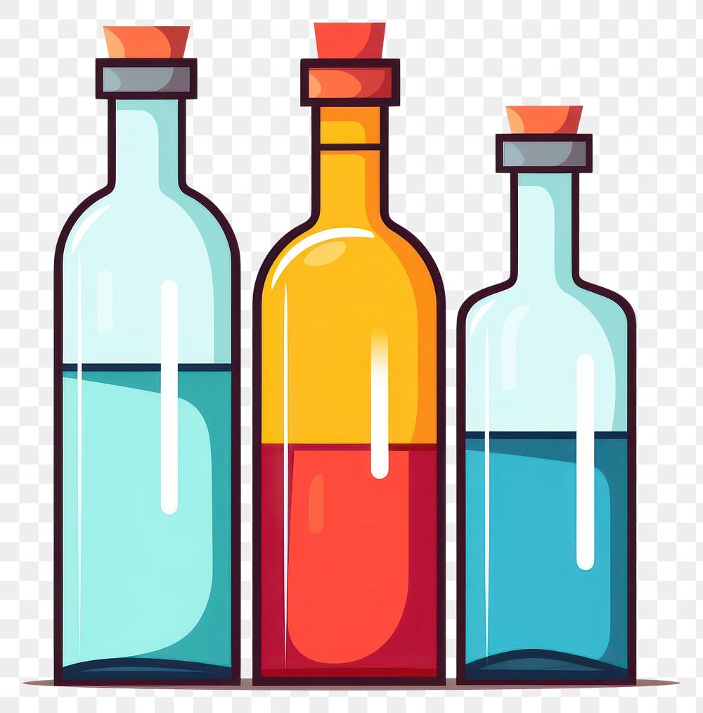 PNG Bottle cartoon glass drink. AI generated Image by rawpixel.