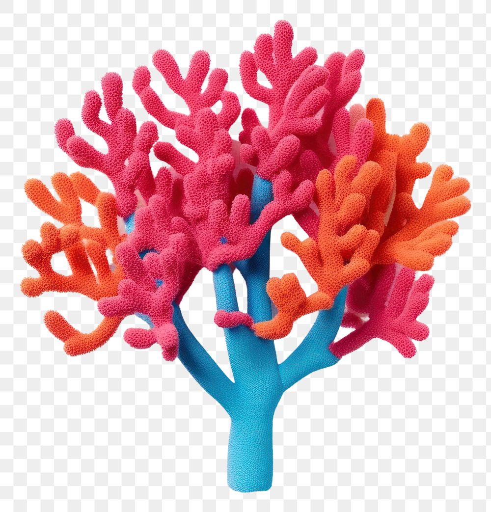 PNG Colorful Branched Finger Coral toy white background creativity underwater. AI generated Image by rawpixel.