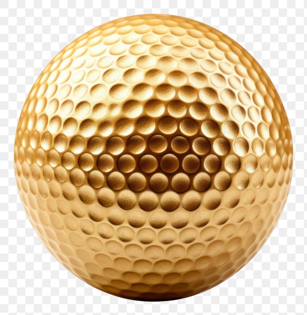 PNG Gold Golf Ball ball sphere gold. AI generated Image by rawpixel.