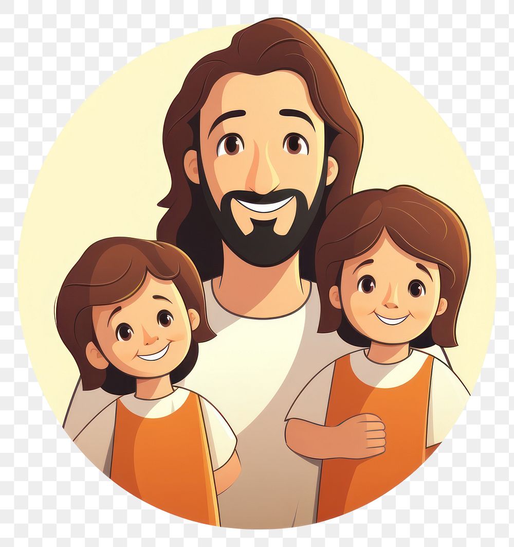 PNG Happy jesus with children portrait cartoon baby. AI generated Image by rawpixel.