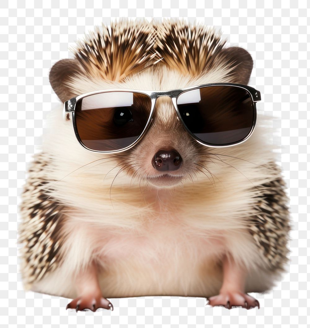 PNG Hedgehog animal accessories sunglasses. AI generated Image by rawpixel.