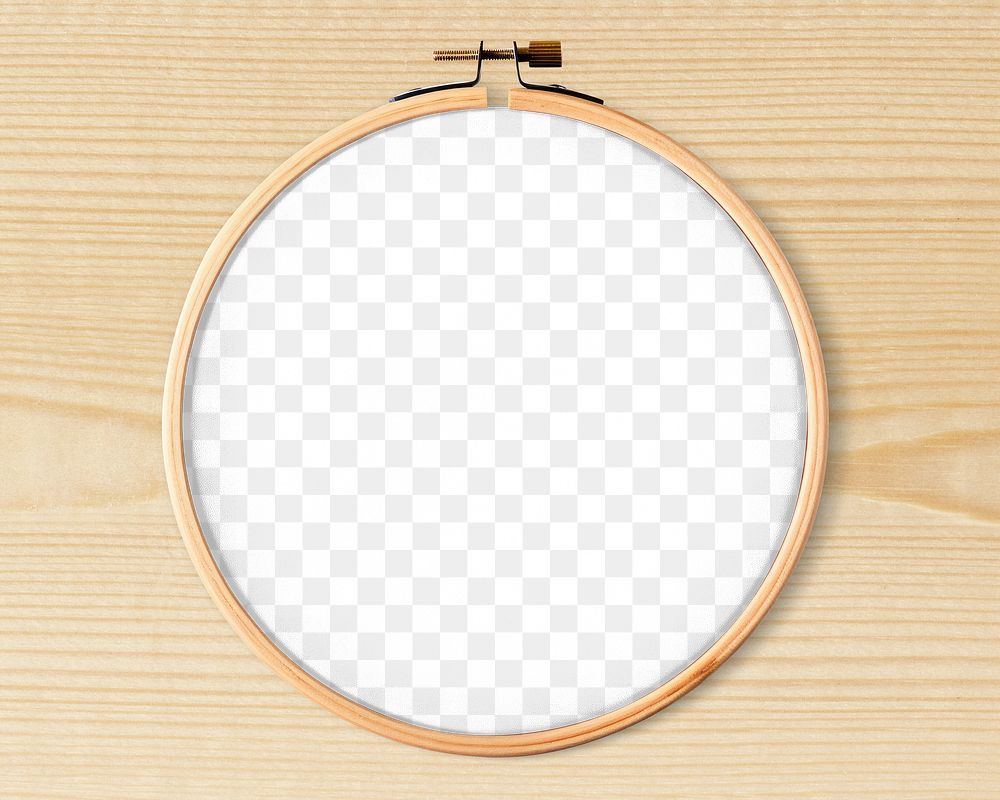 Embroidery hoop png mockup, transparent design