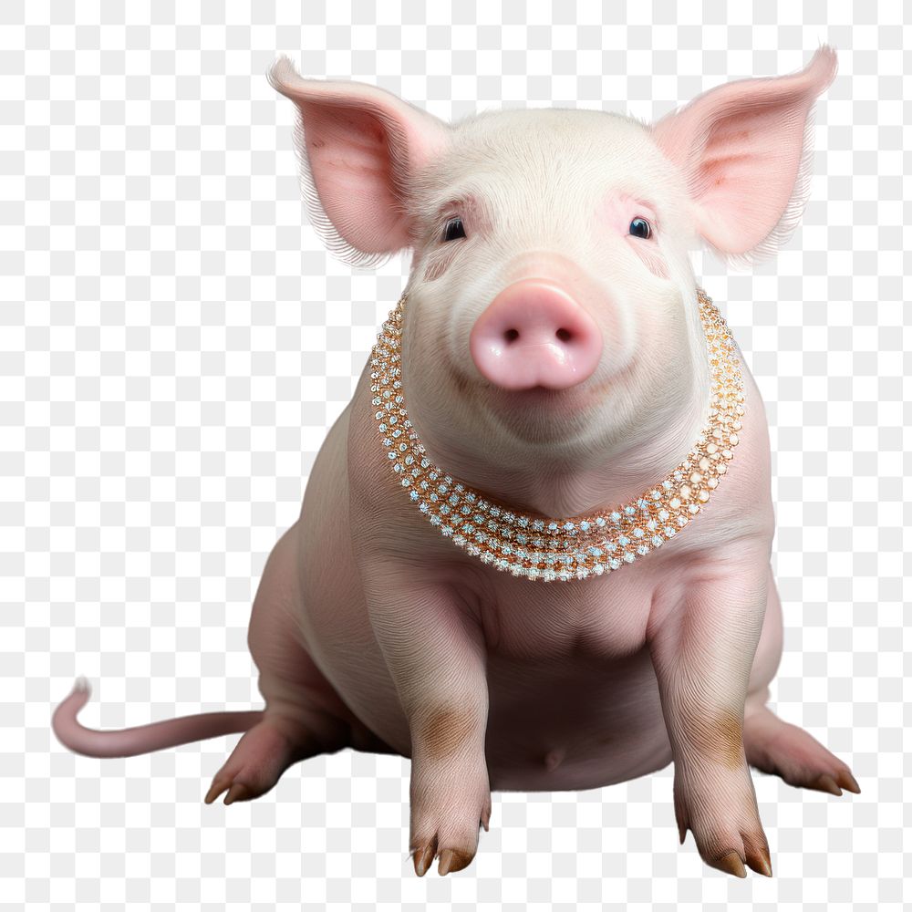 PNG Pig jewelry animal mammal. AI generated Image by rawpixel.