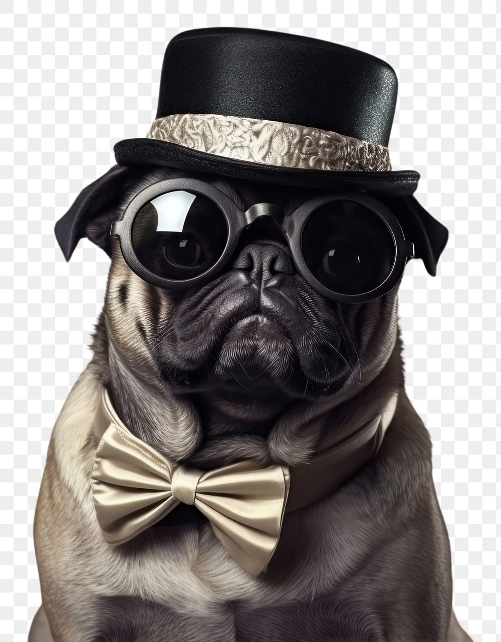 PNG Pug animal pet accessories. AI generated Image by rawpixel.