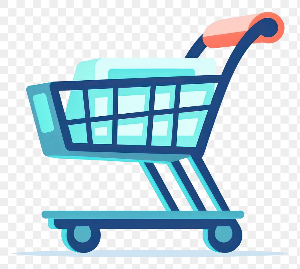 PNG Shopping cart cartoon white background consumerism. AI generated Image by rawpixel.