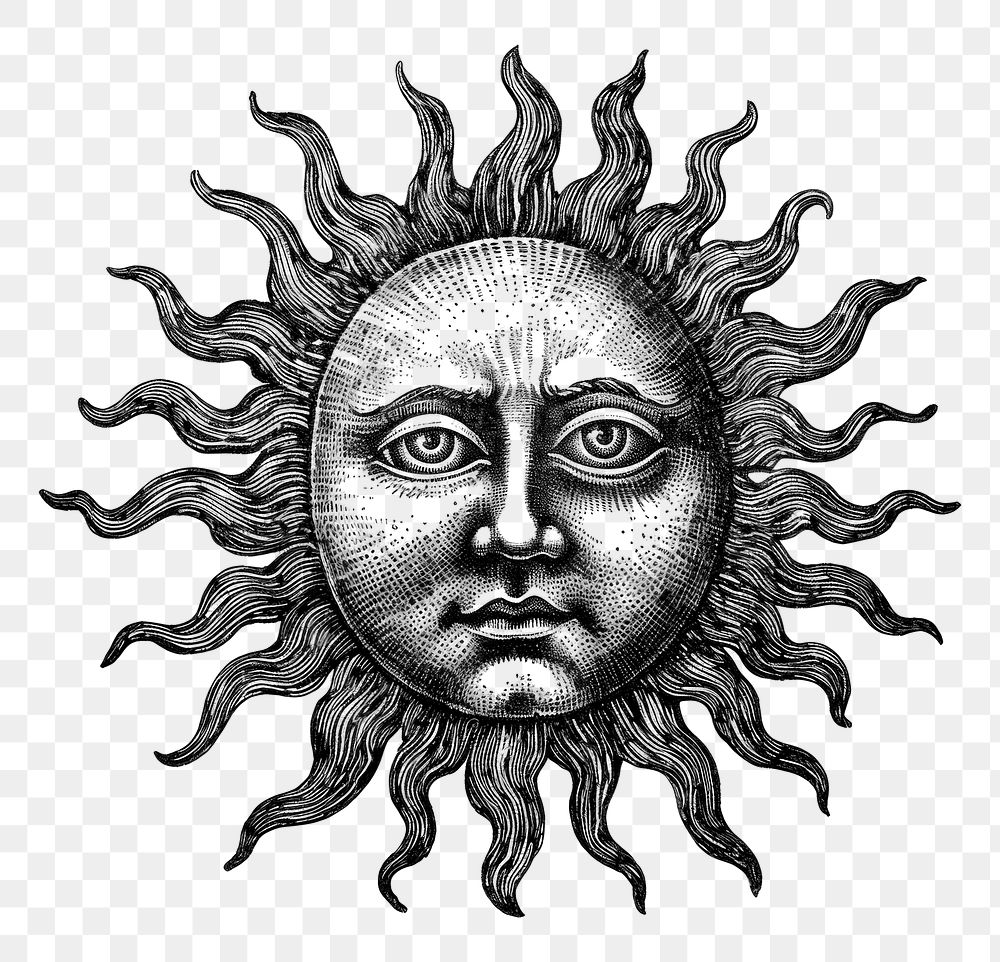PNG Sun sketch art drawing. AI generated Image by rawpixel.