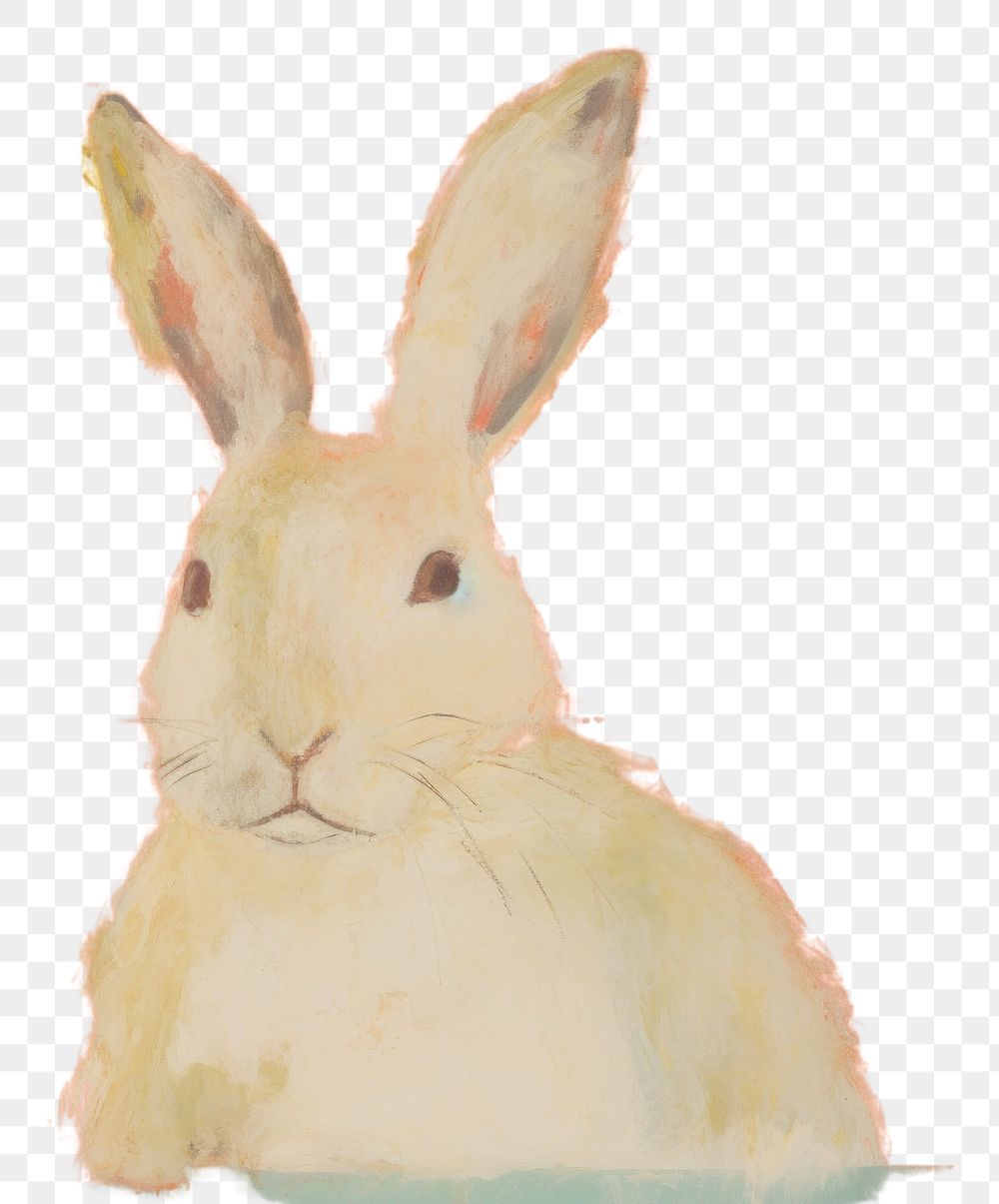 PNG Rabbit painting animal mammal. AI generated Image by rawpixel.