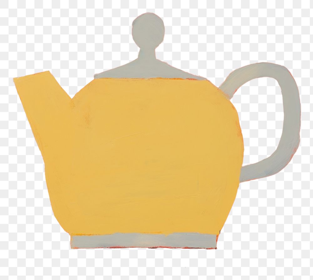 PNG Tea pot teapot acrylic paint refreshment. AI generated Image by rawpixel.