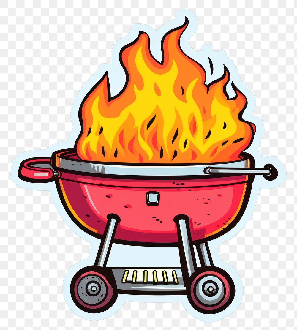 PNG  Bbq fire wheelbarrow barbecue. AI generated Image by rawpixel.