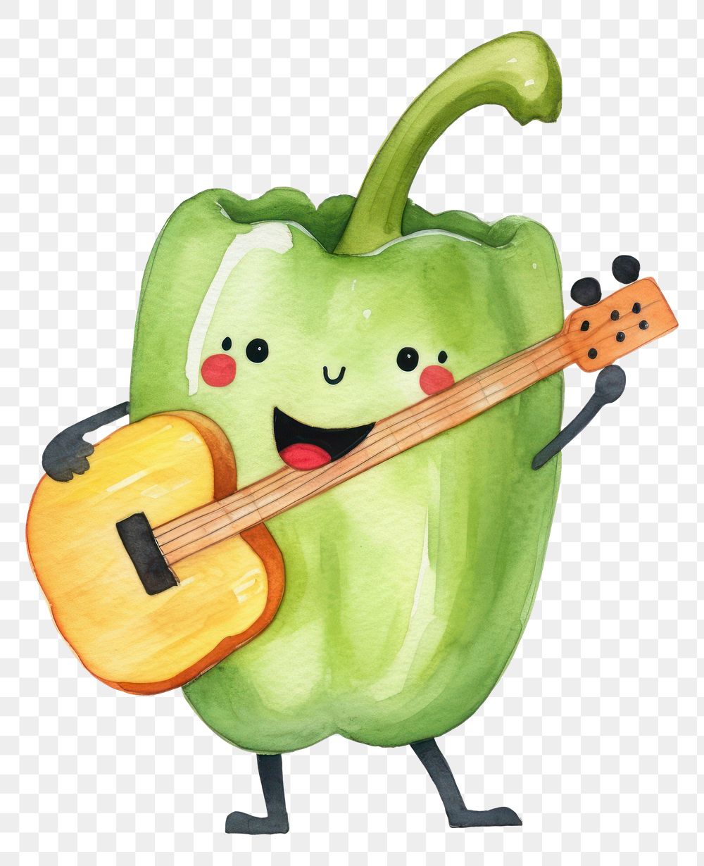 PNG  Bell pepper dancing vegetable plant food. AI generated Image by rawpixel.
