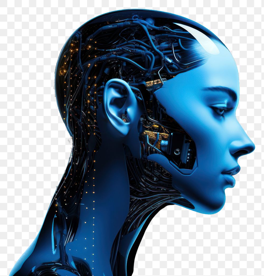 PNG Futuristic technology portrait female. AI generated Image by rawpixel.