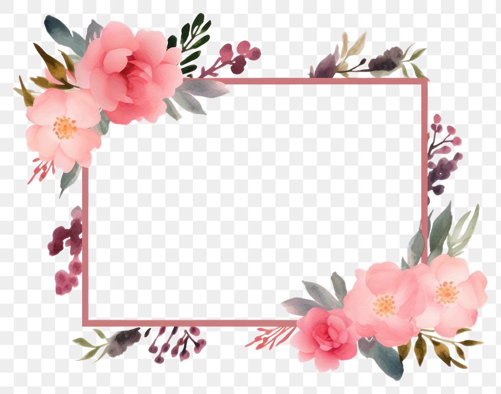 PNG Photo Frame flower plant frame. AI generated Image by rawpixel.