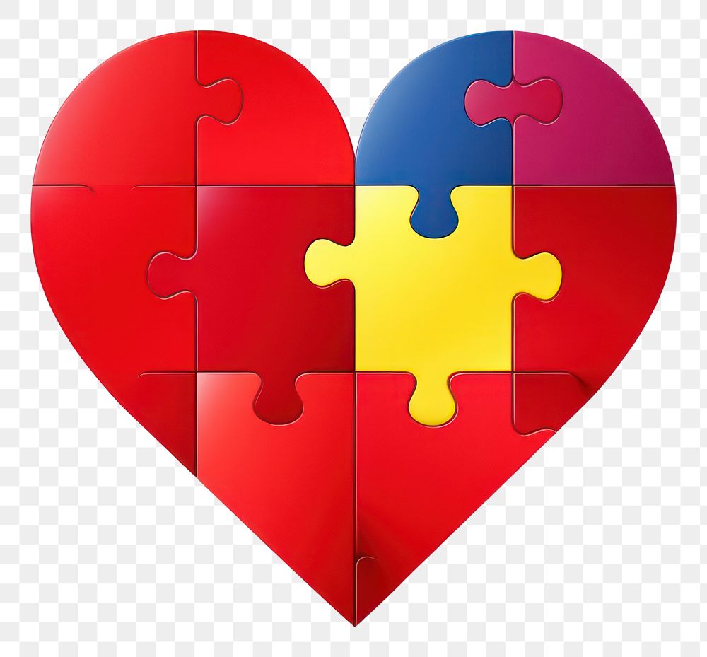 PNG  Heart jigsaw white background dynamite weaponry. AI generated Image by rawpixel.