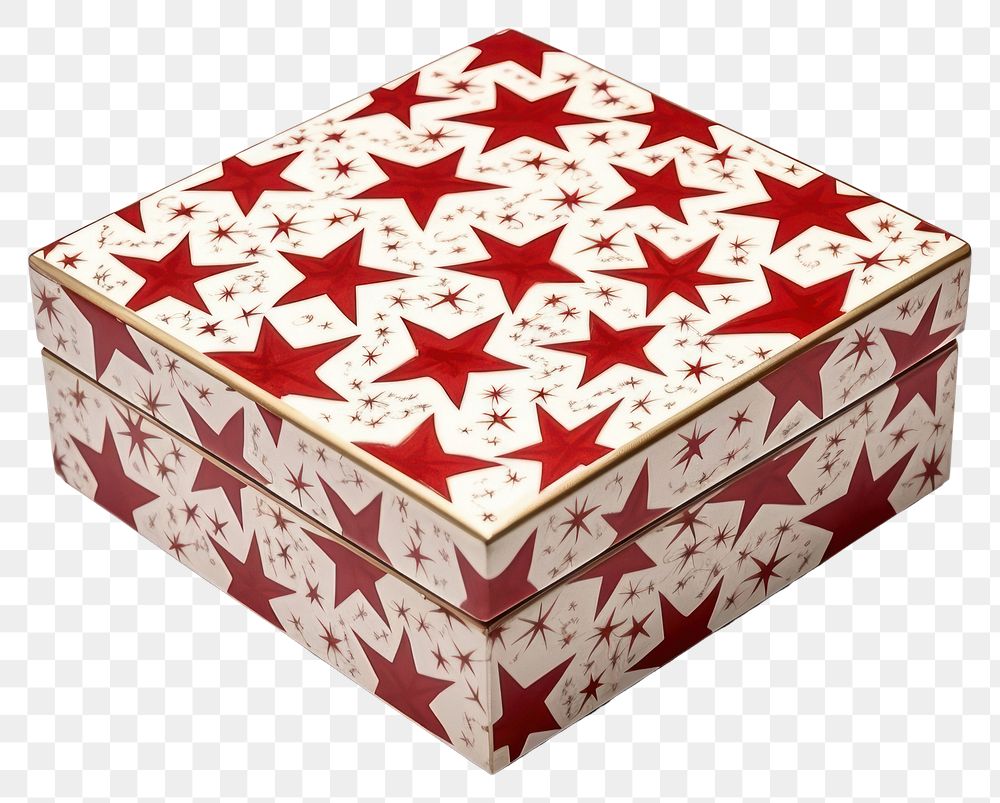 PNG Star pattern gift box carton white background celebration. AI generated Image by rawpixel.