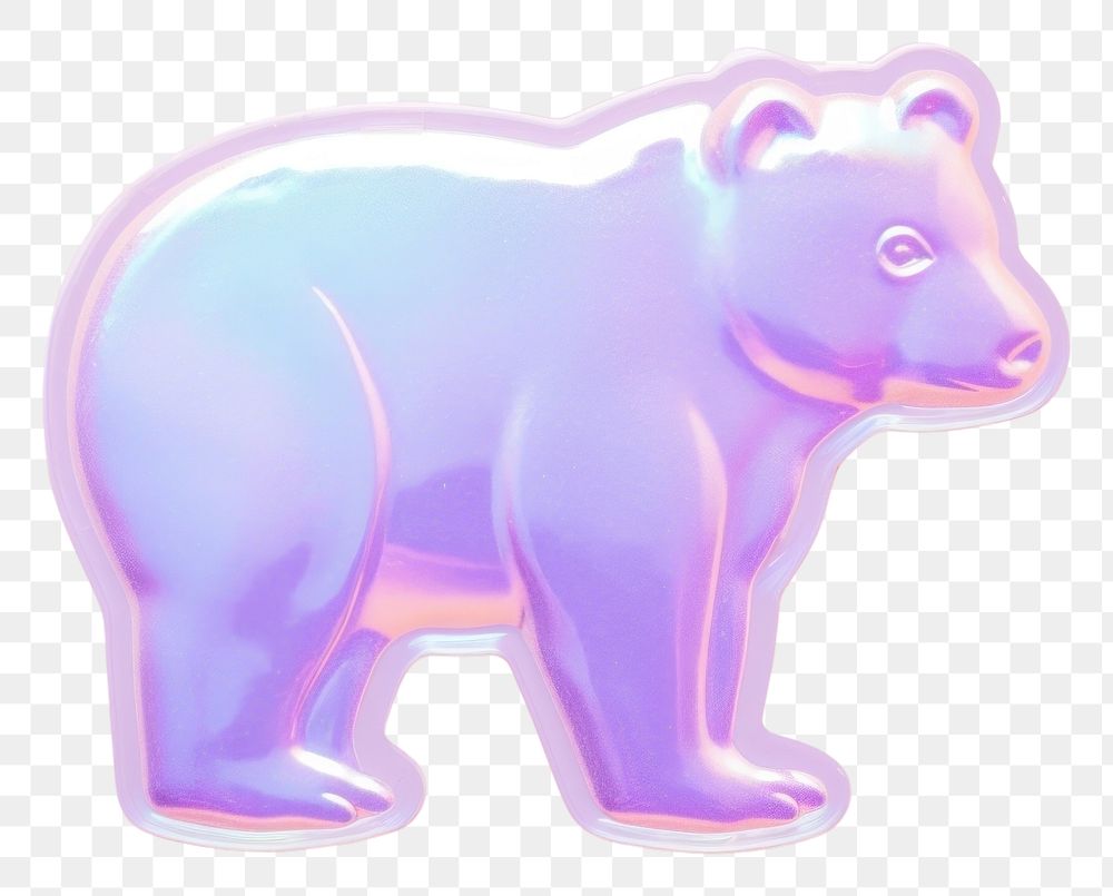PNG Bear purple mammal representation. AI generated Image by rawpixel.