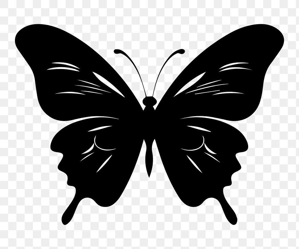 PNG  Butterfly silhouette animal white.