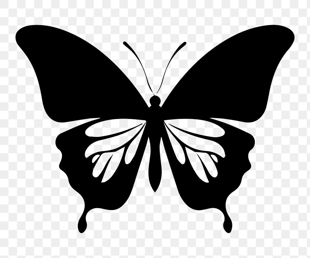 PNG  Butterfly silhouette animal white.