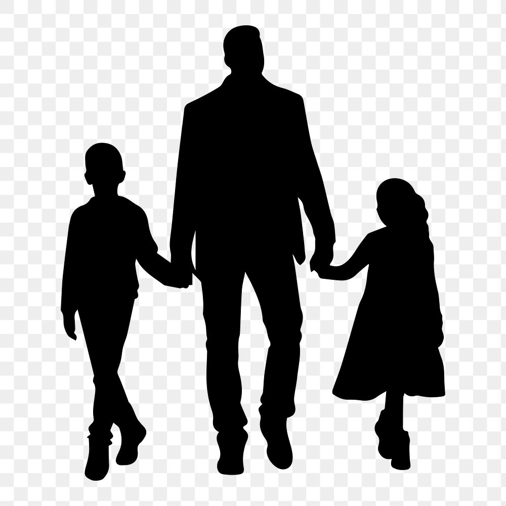 PNG  Family silhouette child adult.