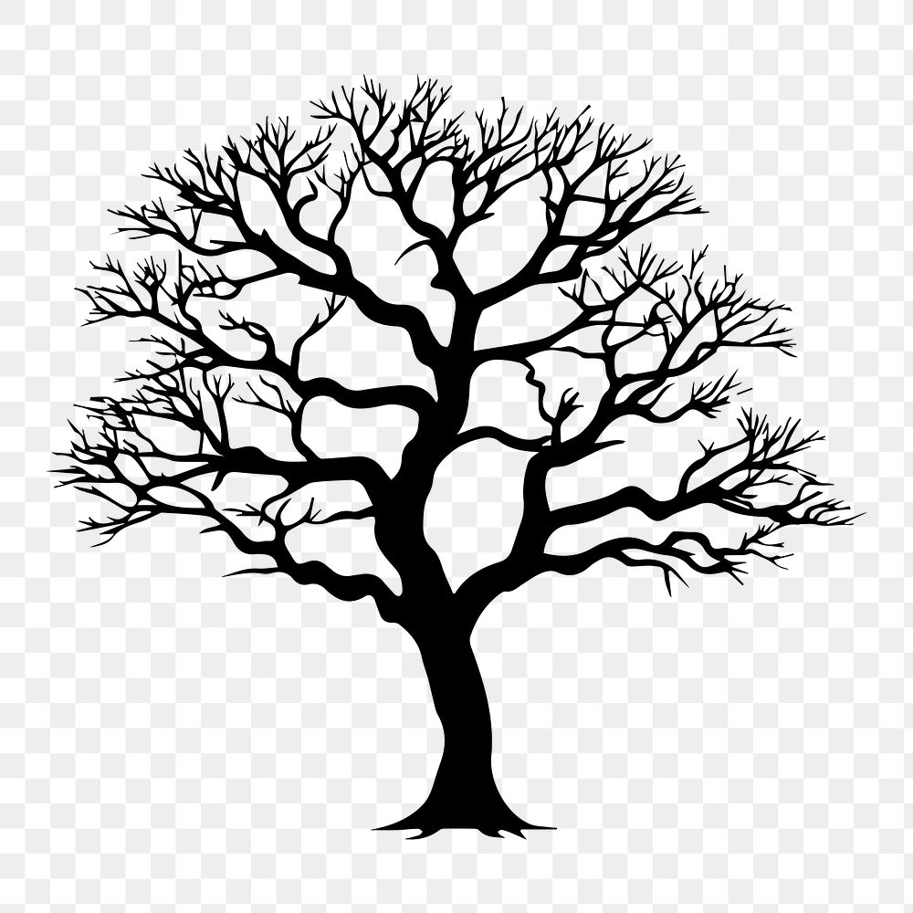 PNG Tree silhouette drawing sketch. | Free PNG - rawpixel