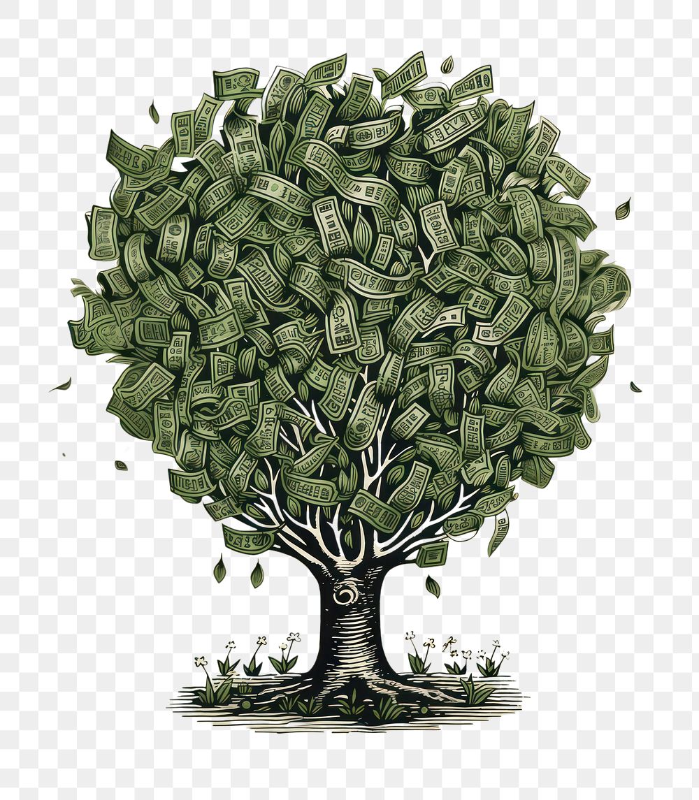 PNG Money tree drawing plant green. AI generated Image by rawpixel.