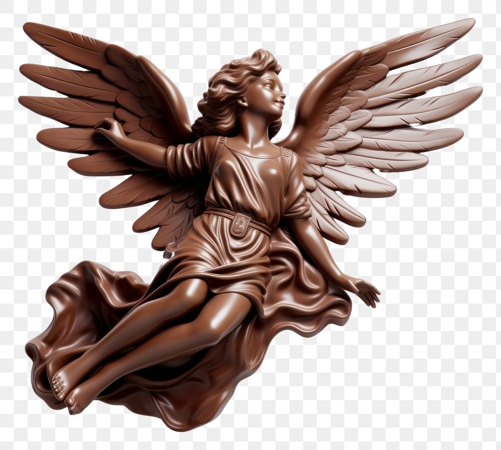 PNG Angel sculpture statue bronze. AI generated Image by rawpixel.
