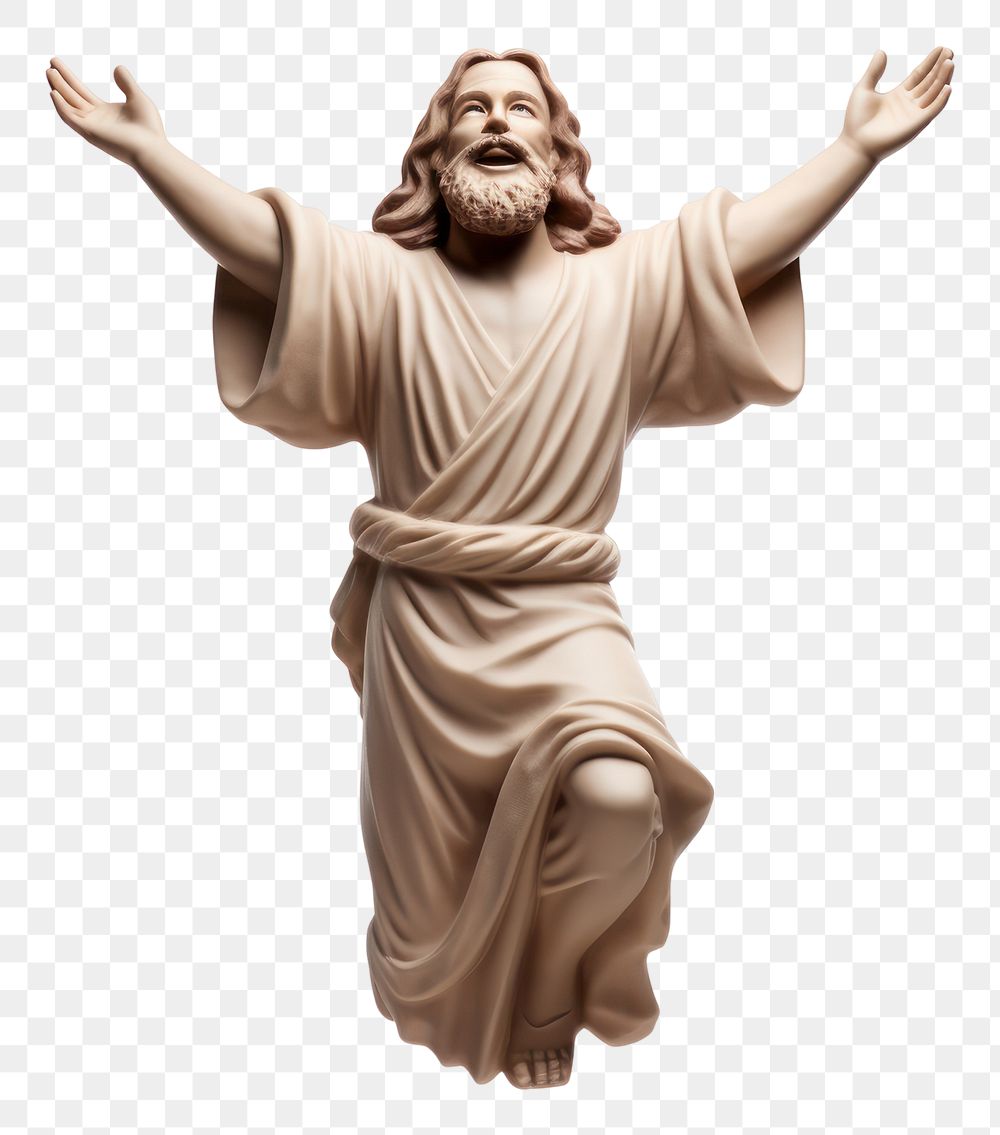 PNG Jesus sculpture statue white background. AI generated Image by rawpixel.
