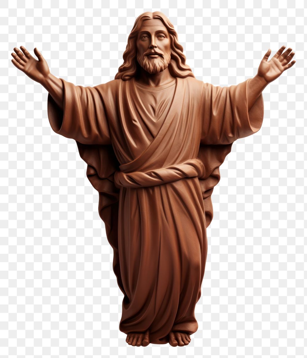 PNG Jesus sculpture statue white background. AI generated Image by rawpixel.