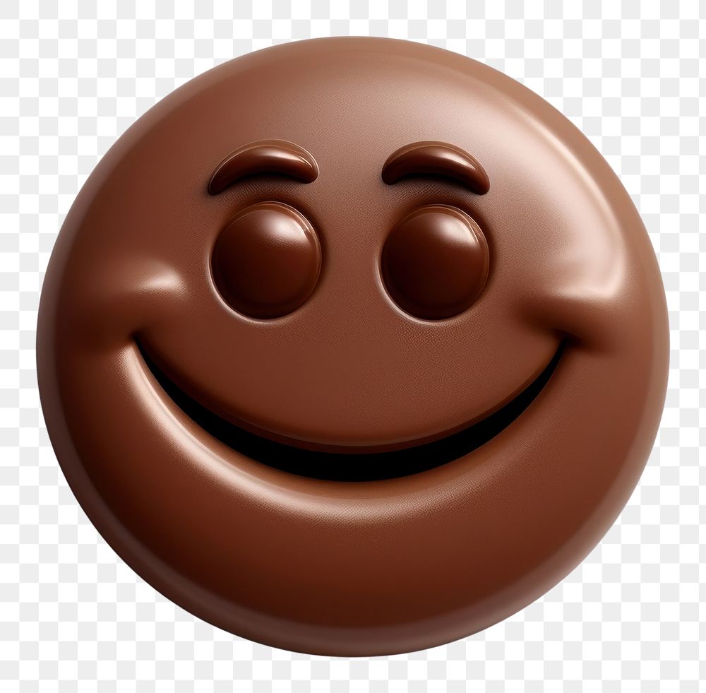 PNG Smiley emoji chocolate dessert food. AI generated Image by rawpixel.