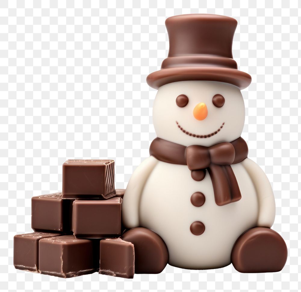 PNG Snowman chocolate dessert winter. AI generated Image by rawpixel.