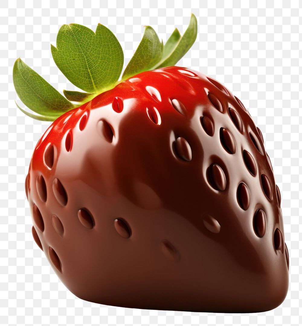 PNG Strawberry chocolate fruit plant. AI generated Image by rawpixel.