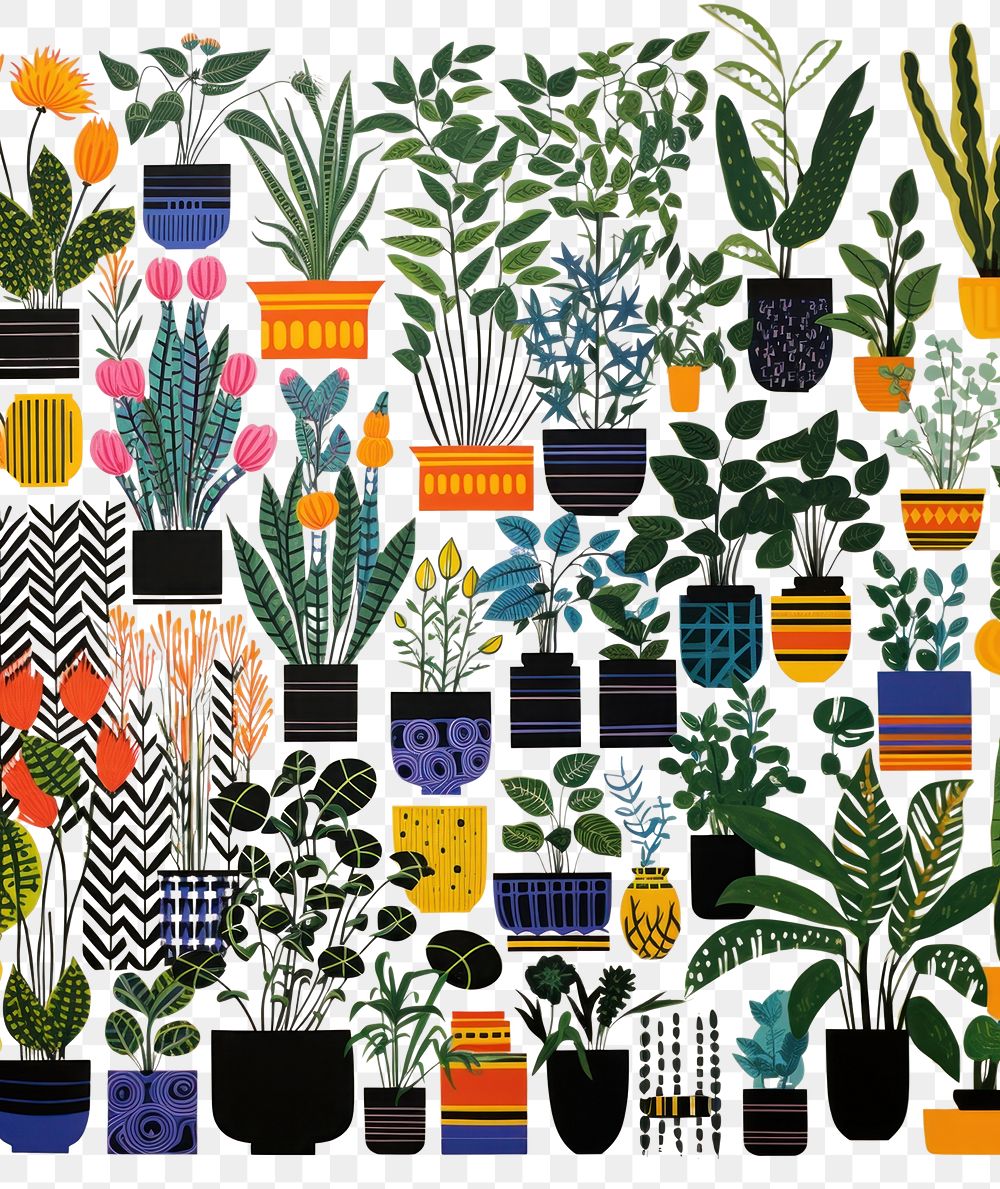 PNG House plants pattern herbs leaf. AI generated Image by rawpixel.